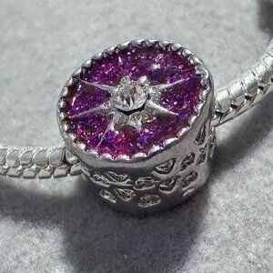 Purple Bead Charm‎ fits PANDORA